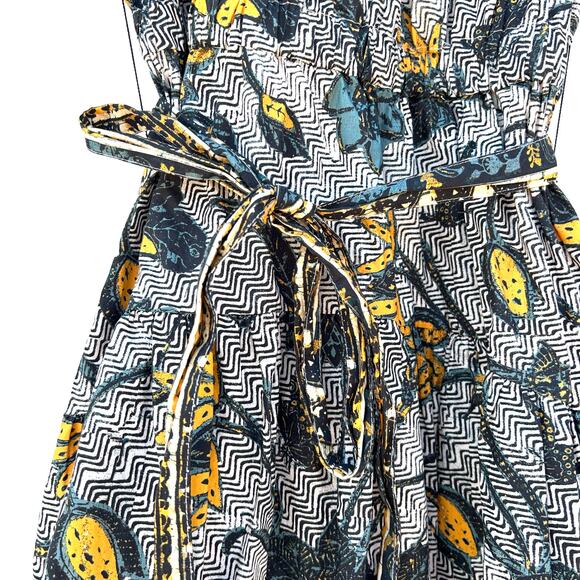 Ulla Johnson Amira Belted Midi Ruffle Dress 2 Portofino Off-The-Shoulder - Picture 10 of 13